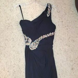 Juliet Fashion MileX Black One Shoulder Prom Dress